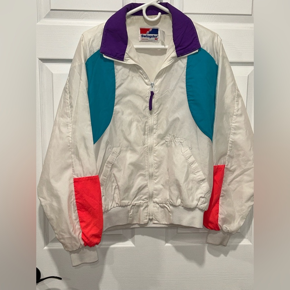 90's Swingster Made in USA Dayco Vintage‎ Nylon Zip Up Jacket Unisex Size Medium
